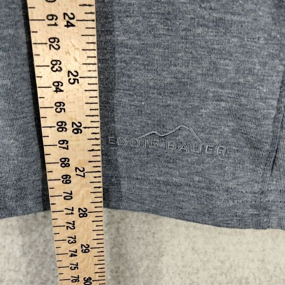 Eddie Bauer Mens Size XL Mixed Media Pullover Sweatshirt Blue Gray 1/4 Zip - Picture 4 of 11